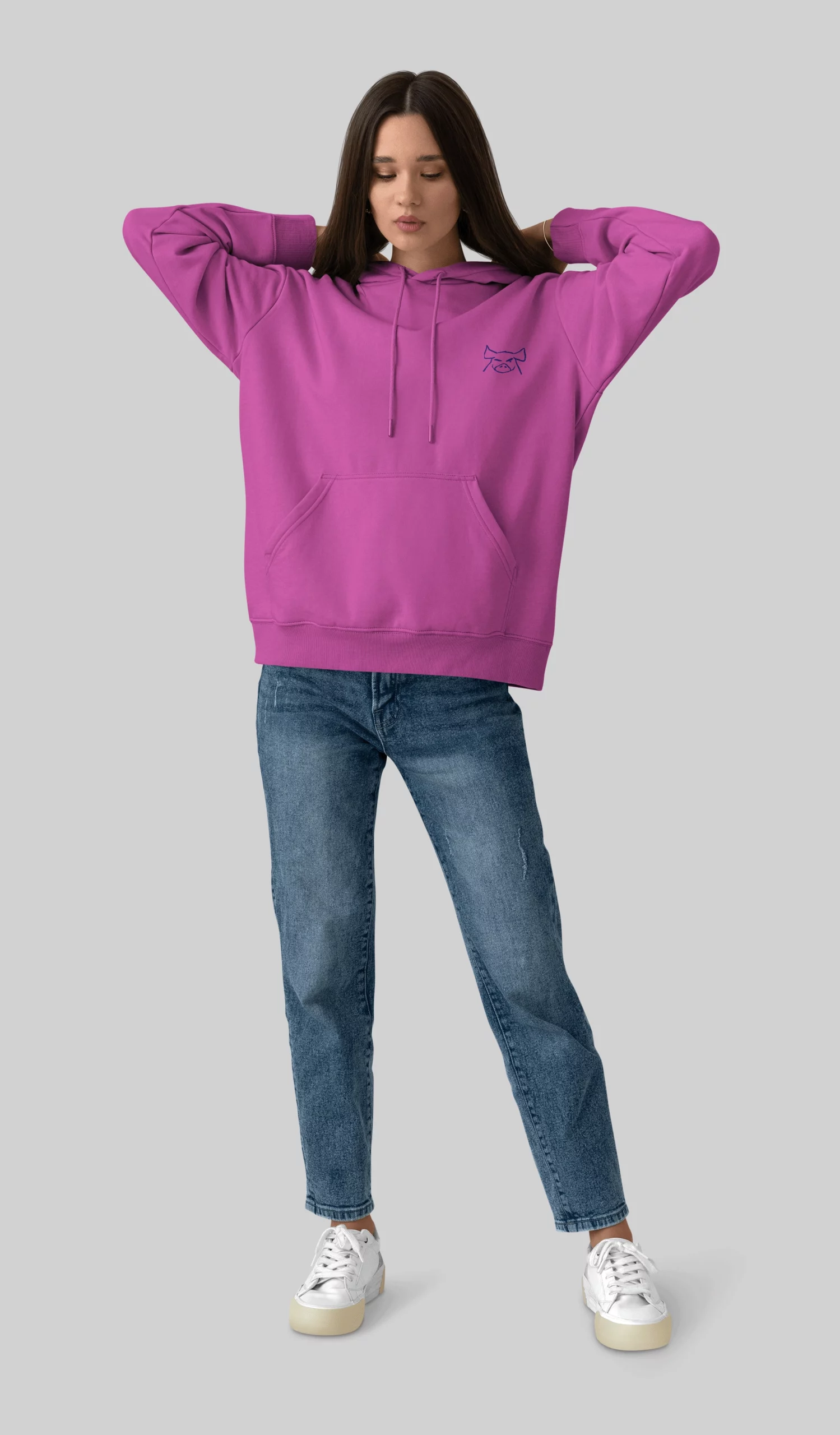 Fuschia/Blue Hoodie