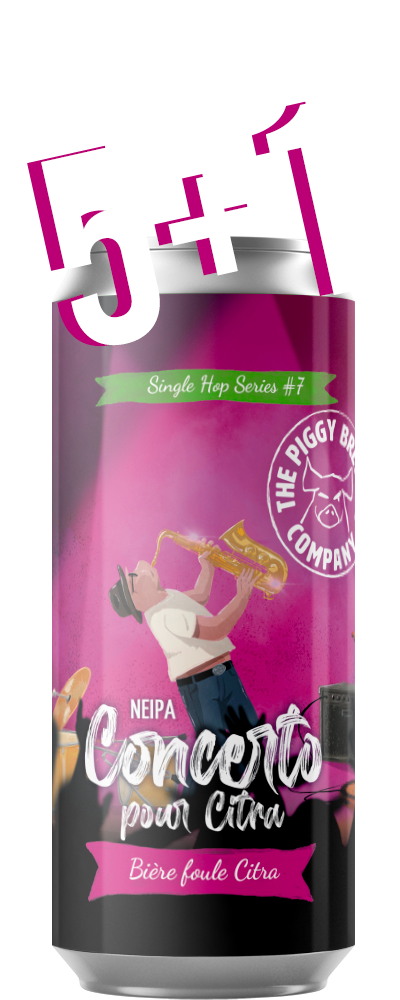 The Piggy 5+1 Concerto pour Citra  New England IPA  6%  Piggy Brewing Company - The Piggy Brewing Company